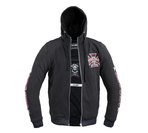 Чоловічий світшот з капюшоном W-TEC Black Heart Vintage Iron - чорний/3XL