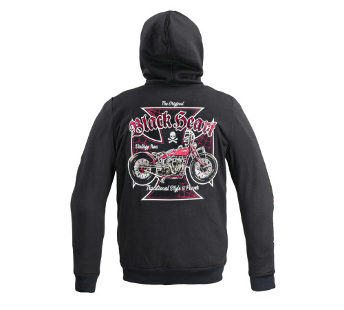 Чоловічий світшот з капюшоном W-TEC Black Heart Vintage Iron - чорний/3XL