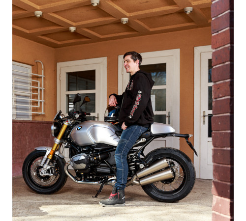 Чоловічий світшот з капюшоном W-TEC Black Heart Vintage Iron - чорний/3XL