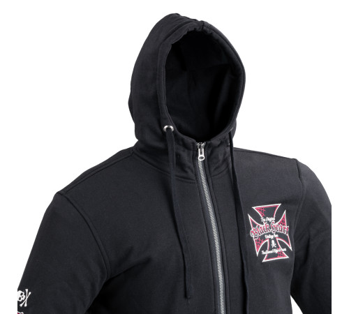 Чоловічий світшот з капюшоном W-TEC Black Heart Vintage Iron - чорний/3XL