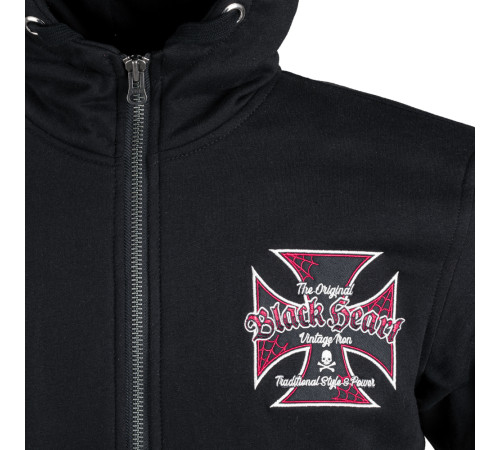 Чоловічий світшот з капюшоном W-TEC Black Heart Vintage Iron - чорний/3XL