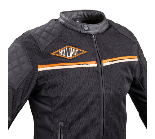 Чоловіча літня мото-куртка W-TEC 2Stripe - чорний / XL Чоловіча літня мото-куртка W-TEC 2Stripe - чорний / XL