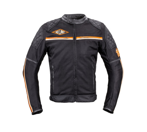 Чоловіча літня мото-куртка W-TEC 2Stripe - чорний / 3XL