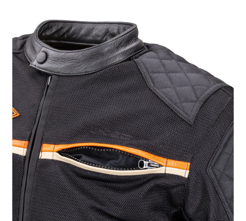 Чоловіча літня мото-куртка W-TEC 2Stripe - чорний / 3XL