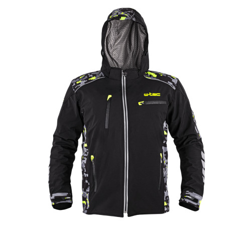Чоловіча мото-куртка з капюшоном Softshell W-TEC Kybero - розмір 6XL / чорний