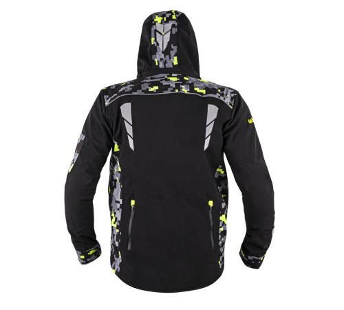 Чоловіча мото-куртка з капюшоном Softshell W-TEC Kybero - розмір 6XL / чорний