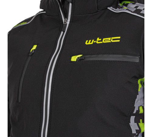 Чоловіча мото-куртка з капюшоном Softshell W-TEC Kybero - розмір 6XL / чорний