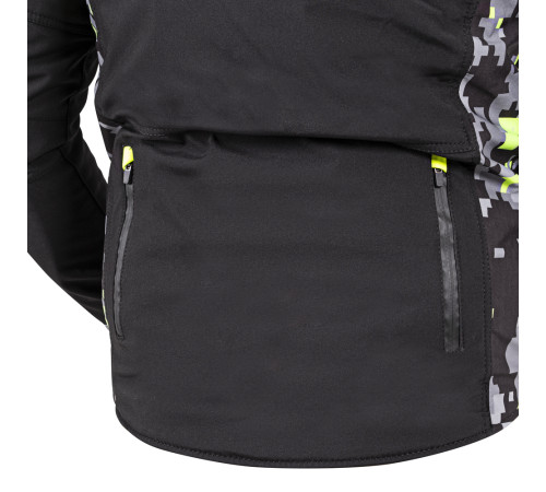 Чоловіча мото-куртка з капюшоном Softshell W-TEC Kybero - розмір 6XL / чорний