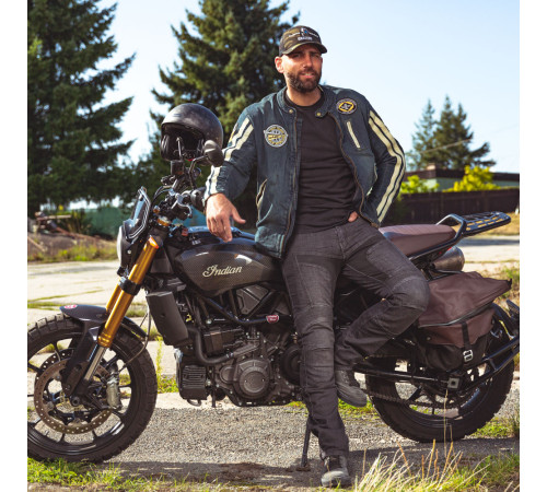 Чоловіча джинсова мотокуртка W-TEC Wildone - розмір XXL