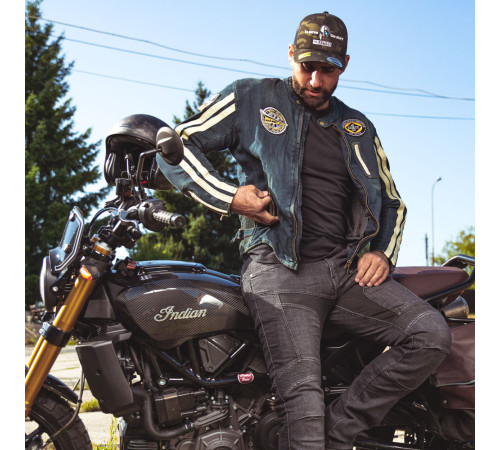 Чоловіча джинсова мотокуртка W-TEC Wildone - розмір XXL