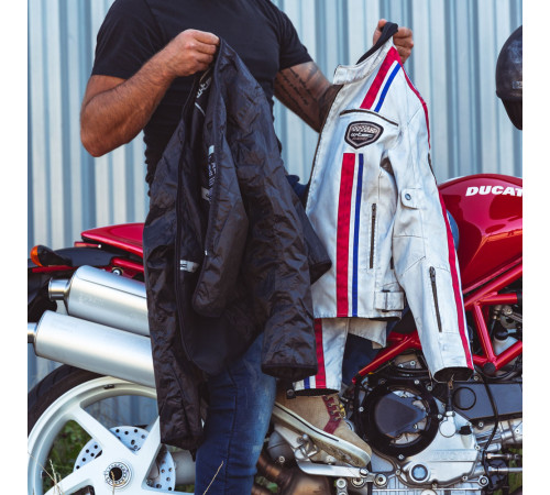 Чоловіча мотокуртка W-TEC 91 Cordura - білий/XL