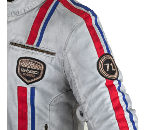 Чоловіча мотокуртка W-TEC 91 Cordura - білий/XL