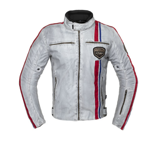 Чоловіча мотокуртка W-TEC 91 Cordura - білий/3XL