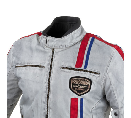 Чоловіча мотокуртка W-TEC 91 Cordura - білий/3XL