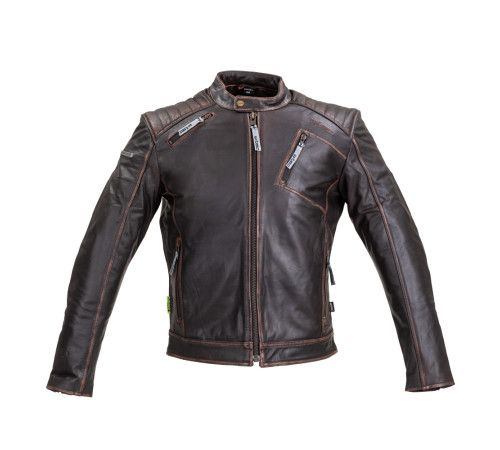 Шкіряна мото куртка W-TEC Embracer - темно-коричнева / L