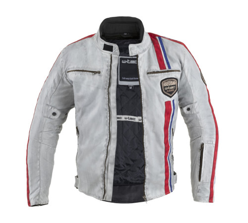 Чоловіча мотокуртка W-TEC 91 Cordura - білий/6XL