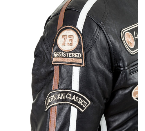 Жіноча шкіряна мотокуртка W-TEC Sheawen Lady - чорна/М