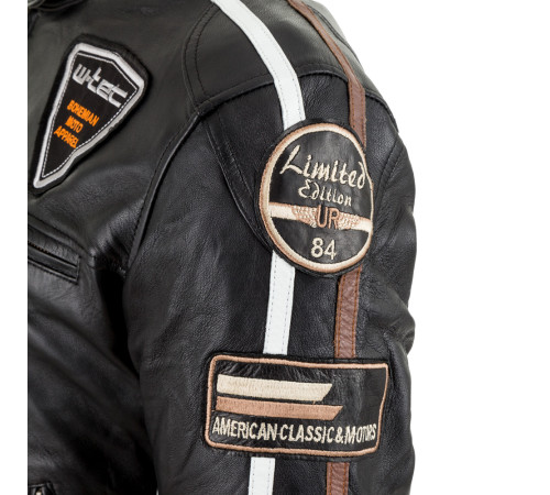 Жіноча шкіряна мотокуртка W-TEC Sheawen Lady - чорна/М