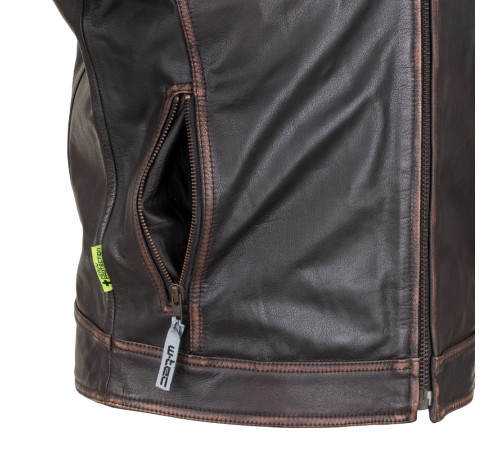 Шкіряна мото куртка W-TEC Embracer - темно-коричнева / XL