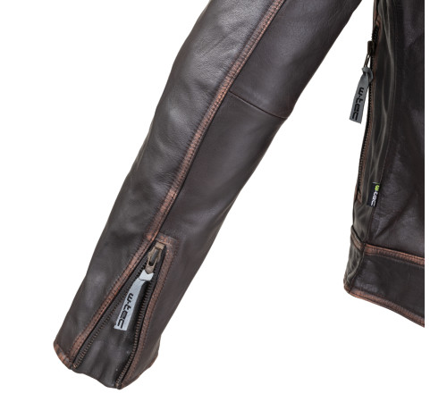 Шкіряна мото куртка W-TEC Embracer - темно-коричнева / XL