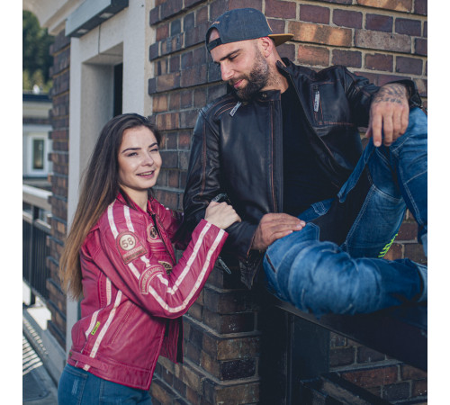 Шкіряна мото куртка W-TEC Embracer - темно-коричнева / 4XL