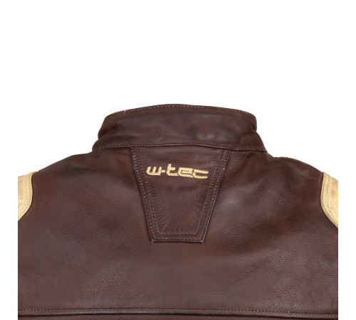 Чоловіча шкіряна мото куртка W-TEC Retro - коричнево-бежевий/M