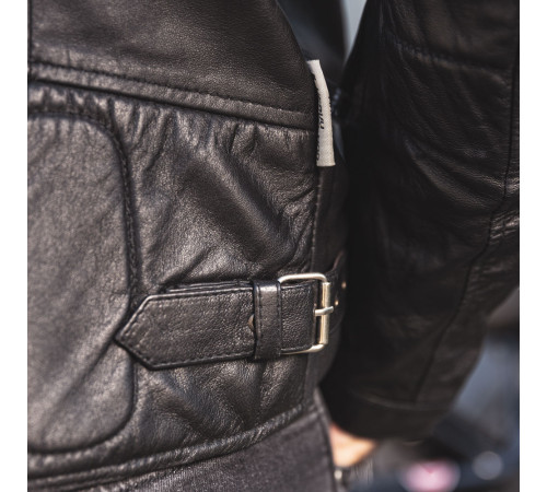 Чоловіча шкіряна мотокуртка W-TEC Hellsto - чорний / XL