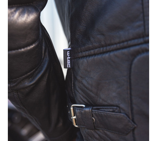 Чоловіча шкіряна мотокуртка W-TEC Hellsto - чорний / XL