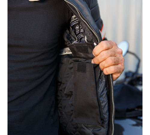 Чоловіча шкіряна мотокуртка W-TEC Hellsto - чорний / 3XL