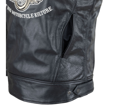 Чоловіча шкіряна мото куртка W-TEC Black Heart Wings Leather Jacket - чорний/S