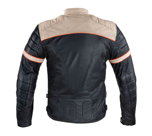 Чоловіча шкіряна мотокуртка W-TEC Hellsto - чорний / 4XL