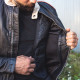 Чоловіча шкіряна мотокуртка W-TEC Hellsto - чорний / 4XL