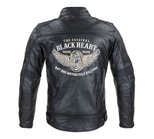 Чоловіча шкіряна мото куртка W-TEC Black Heart Wings Leather Jacket - чорний/XXL