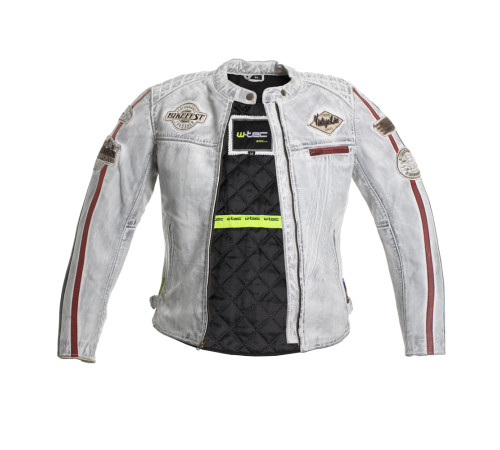 Жіноча шкіряна мотокуртка W-TEC Sheawen Lady White - біла/М