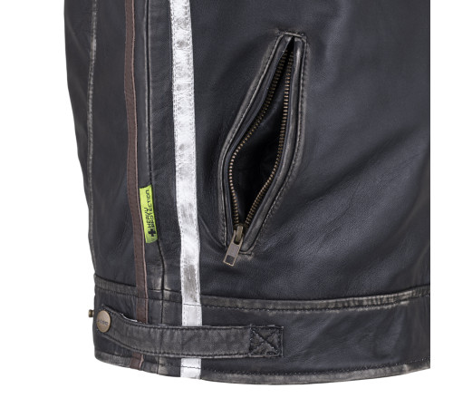 Чоловіча шкіряна мотокуртка W-TEC Sheawen Vintage - чорна/розмір 3XL