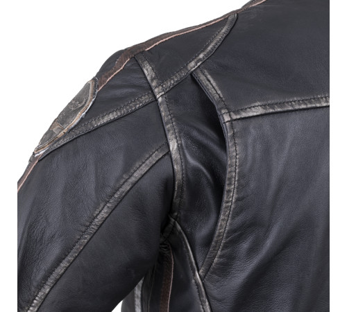 Чоловіча шкіряна мотокуртка W-TEC Sheawen Vintage - чорна/розмір 3XL