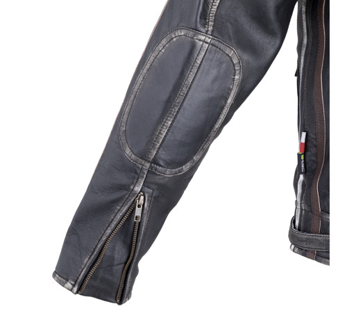 Чоловіча шкіряна мотокуртка W-TEC Sheawen Vintage - чорна/розмір 3XL