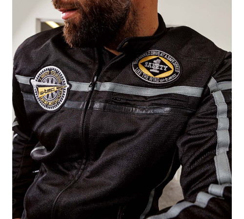 Чоловіча мотокуртка W-TEC Bellvitage Black - чорний / L