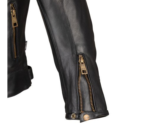 Чоловіча шкіряна мотокуртка W-TEC Stripe - чорний / M