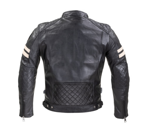 Чоловіча шкіряна куртка W-TEC Milano - чорний / 3XL