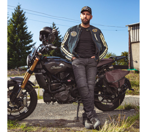 Чоловіча джинсова мотокуртка W-TEC Wildone - розмір 6XL