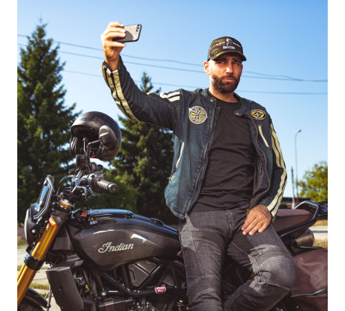 Чоловіча джинсова мотокуртка W-TEC Wildone - розмір 6XL