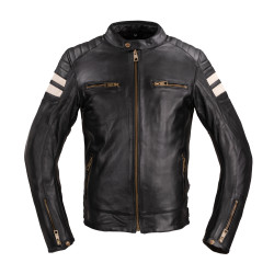 Чоловіча шкіряна мотокуртка W-TEC Stripe - чорний / 4XL