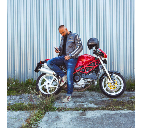 Чоловіча текстильна мотокуртка W-TEC Patriot - сірий / L