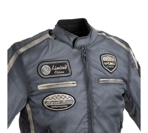 Чоловіча текстильна мотокуртка W-TEC Patriot - сірий / L