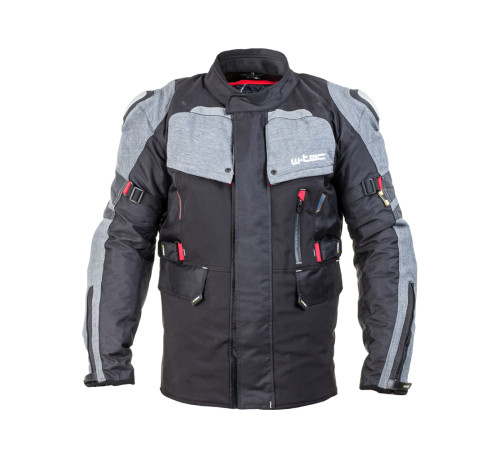 Чоловіча мотокуртка W-TEC Tomret NF-2220 - чорно-сірий / XL