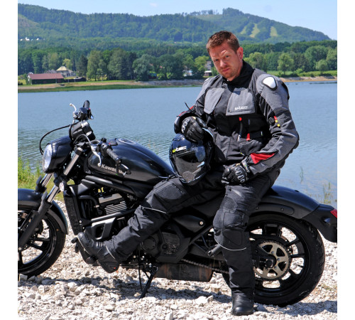 Чоловіча мотокуртка W-TEC Tomret NF-2220 - чорно-сірий / XL