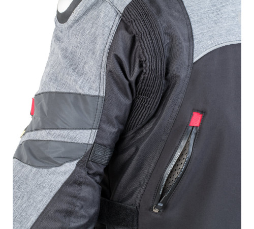 Чоловіча мотокуртка W-TEC Tomret NF-2220 - чорно-сірий / XL