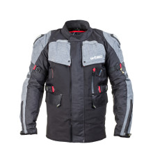 Чоловіча мотокуртка W-TEC Tomret NF-2220 - чорно-сірий / 3XL