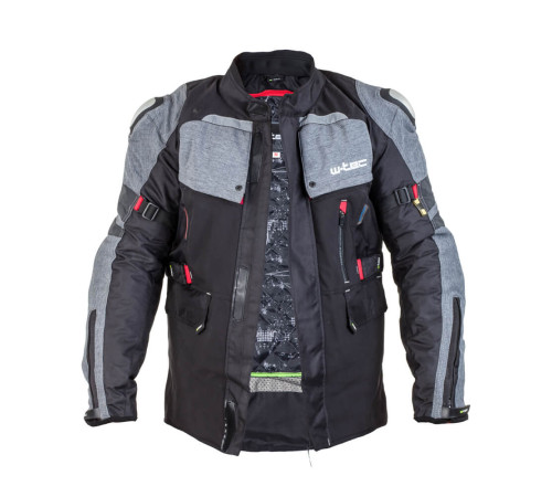 Чоловіча мотокуртка W-TEC Tomret NF-2220 - чорно-сірий / 3XL